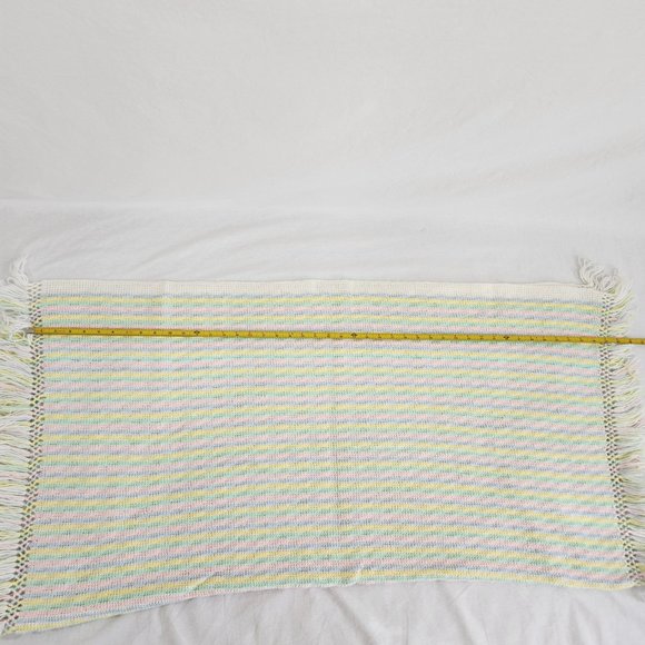 VINTAGE Timeless Cozy Hand Crocheted Blanket Fringe Throw Patel Colors 44 x 46. - Picture 13 of 16
